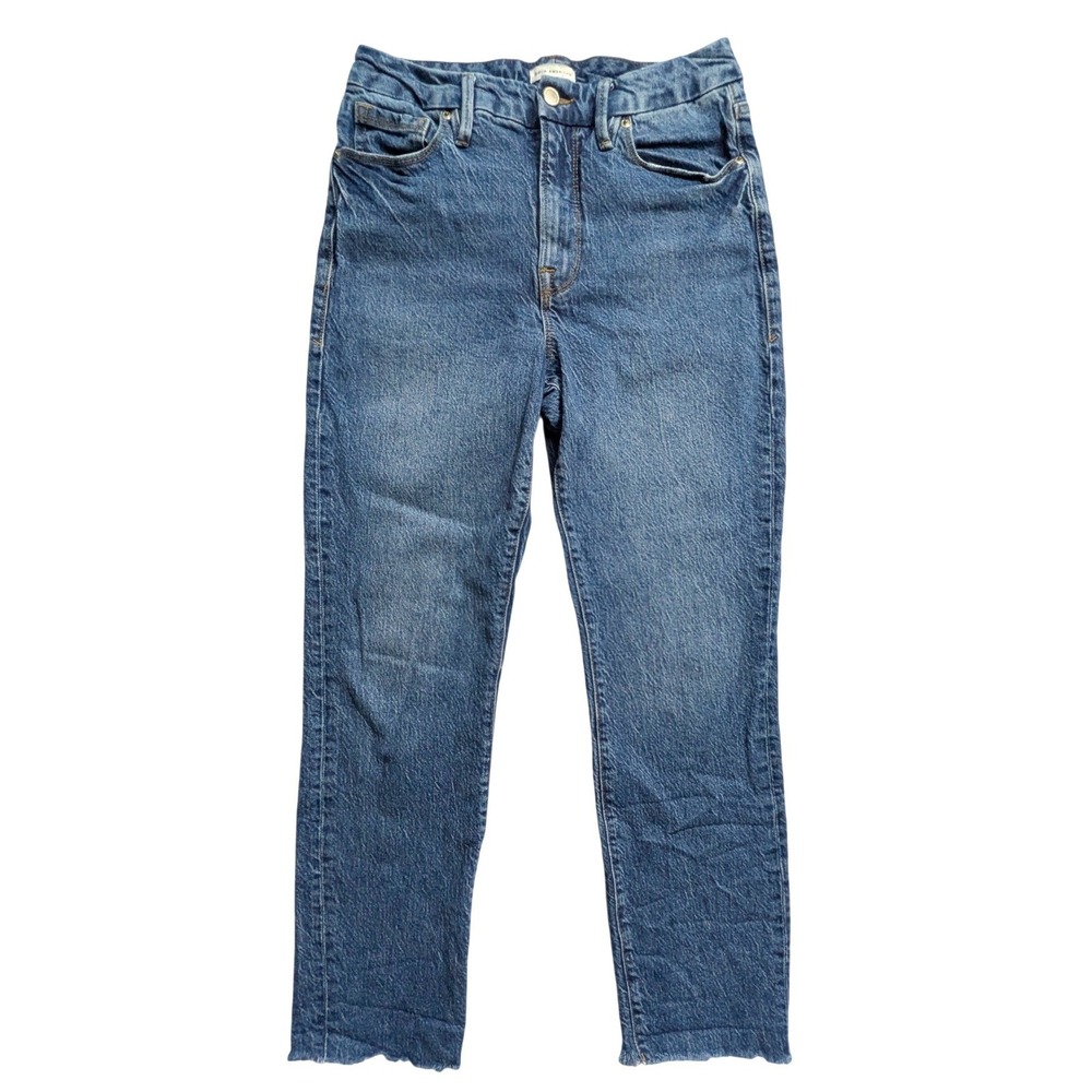 Good American Good Classic Jeans Cotton Lyocell Raw Hem Size 8/29 GCRH086TFT - Picture 2 of 10